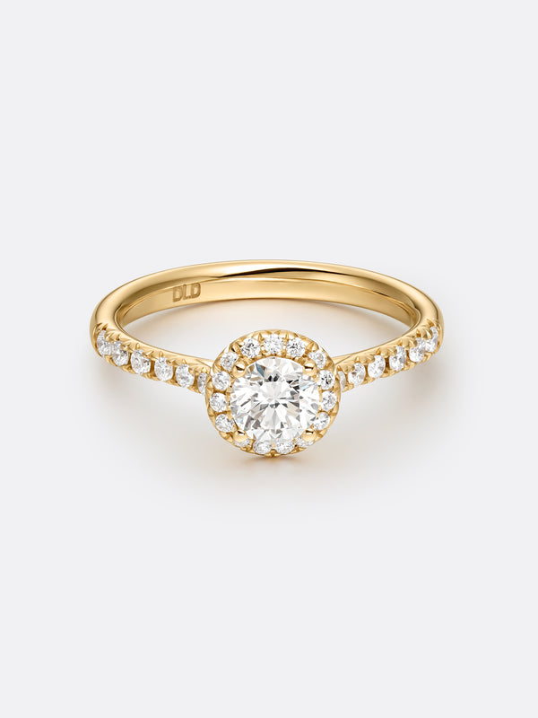 HALO ROUND RING - Yellow Gold