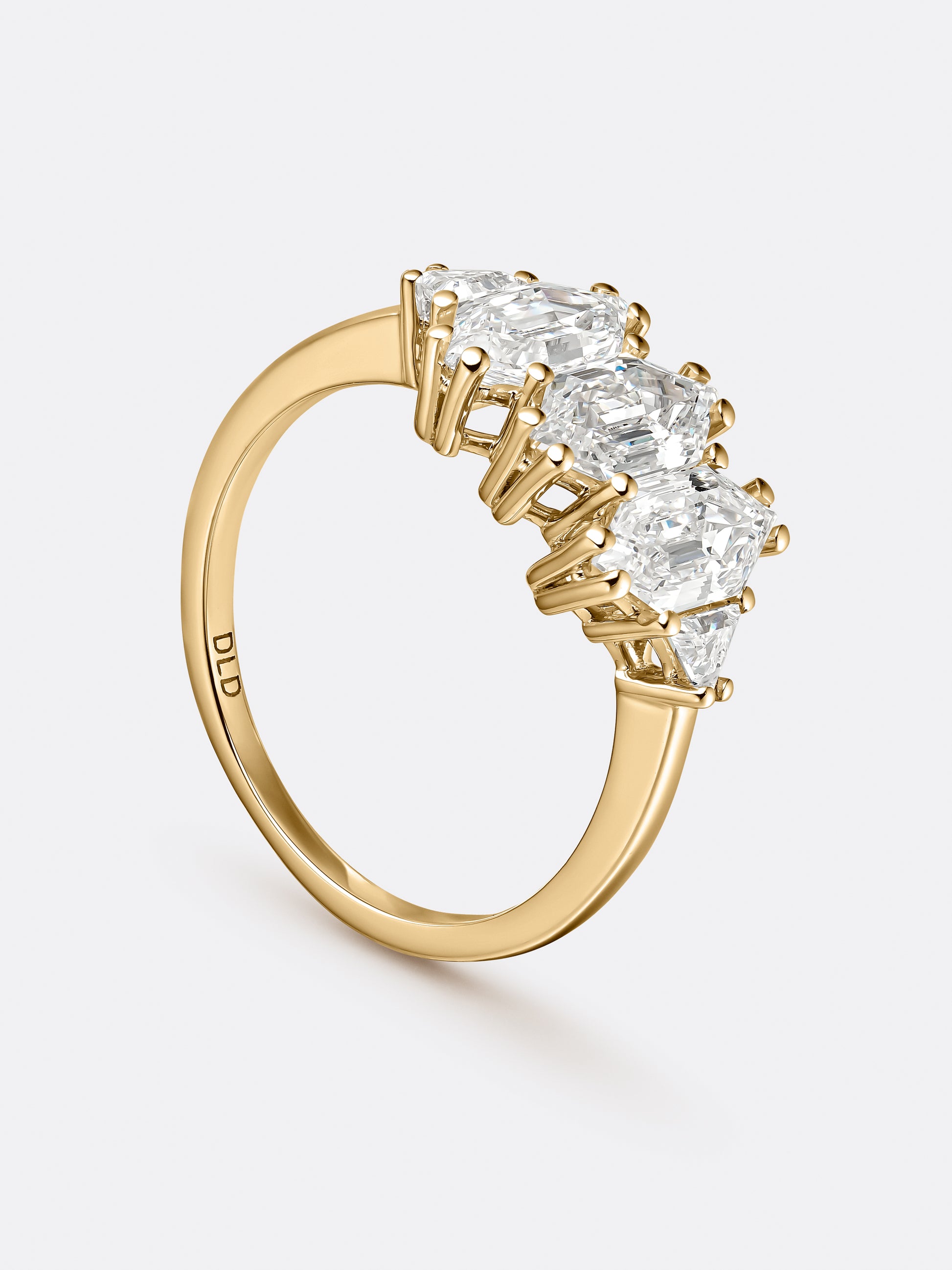 RARE THREE-ROW LONG HEXAGONAL RING