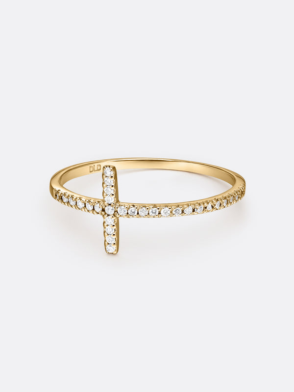 TIMELESS CROSS RING - Yellow Gold