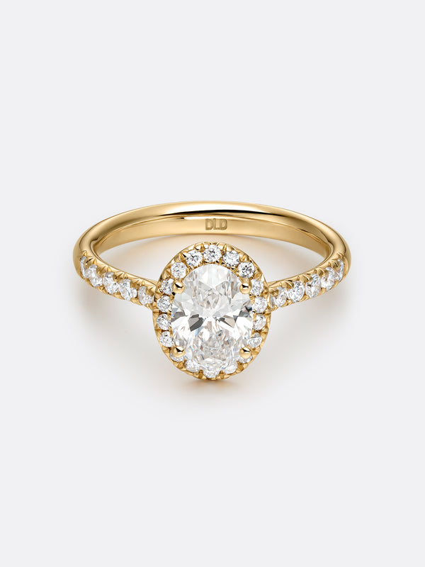 HALO OVAL RING - Yellow Gold