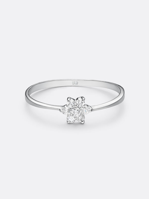 SILHOUETTE STAR RING - White Gold