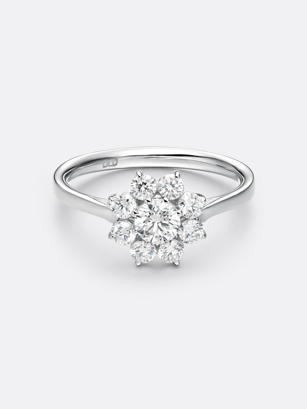 SILHOUETTE FLEUR RING - White Gold
