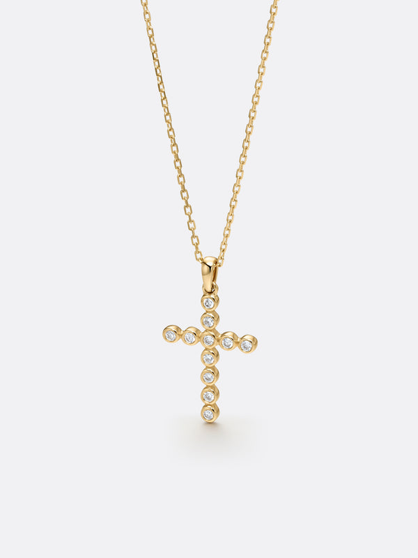 TIMELESS MINI CROSS PENDANT - Yellow Gold