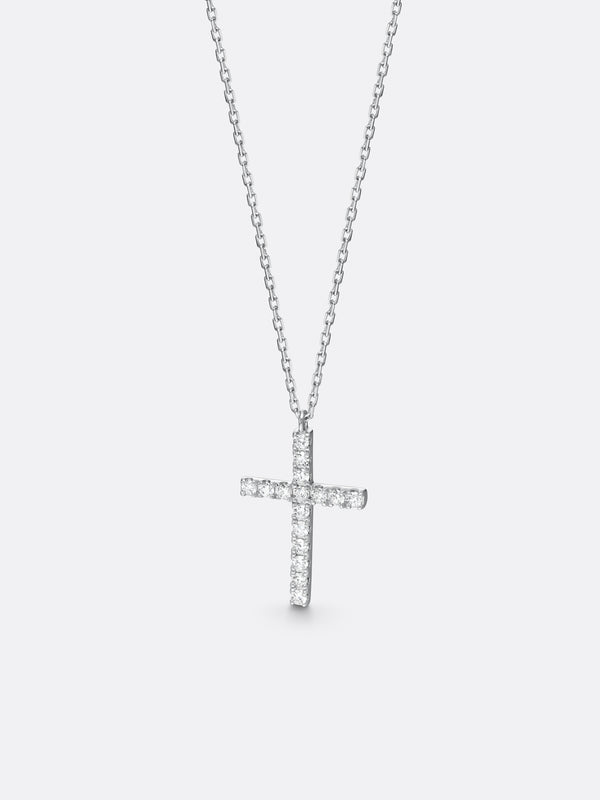 TIMELESS CROSS PENDANT - White Gold