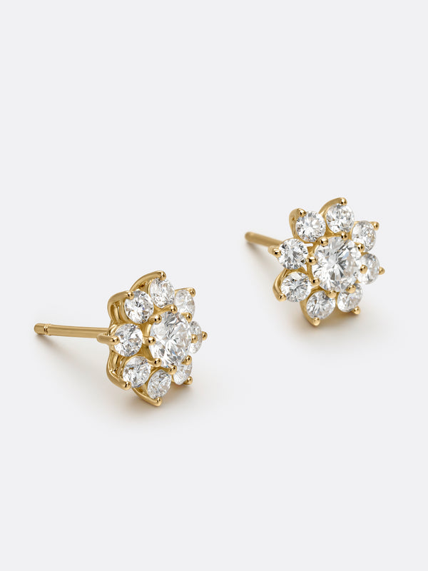 SILHOUETTE FLEUR EARRINGS - Yellow Gold