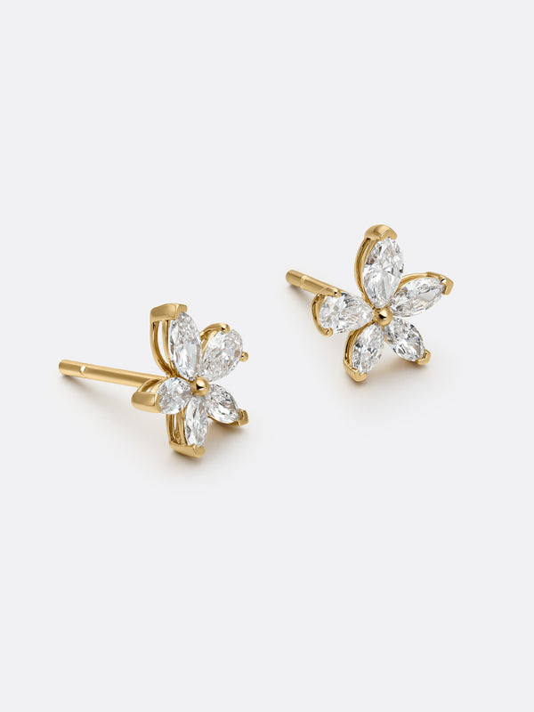 SILHOUETTE LILY EARRINGS - Yellow Gold