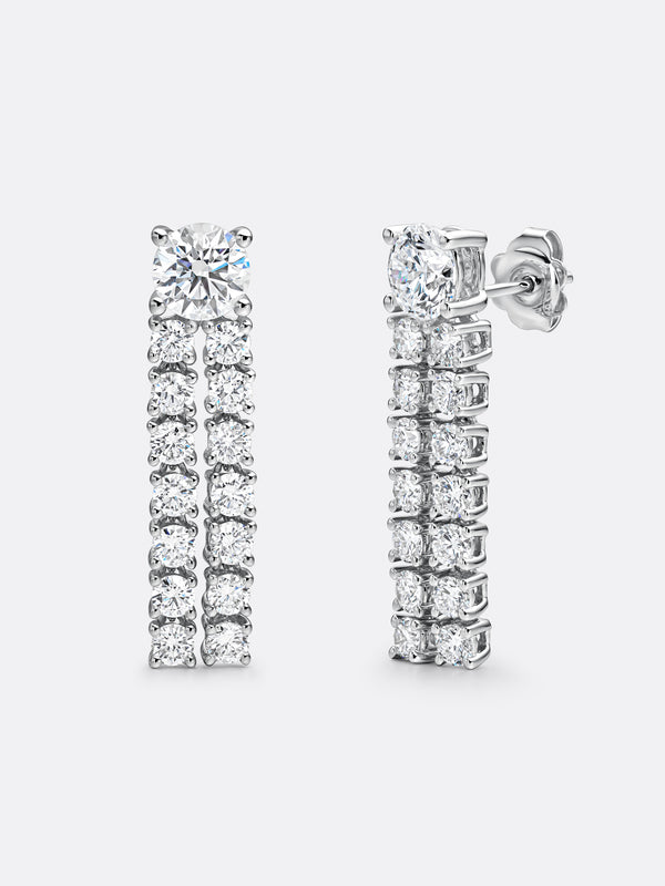 TIMELESS RIVIÈRE EARRINGS - White Gold