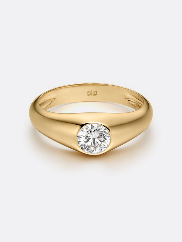 ROUND SIGNET RING - Yellow Gold