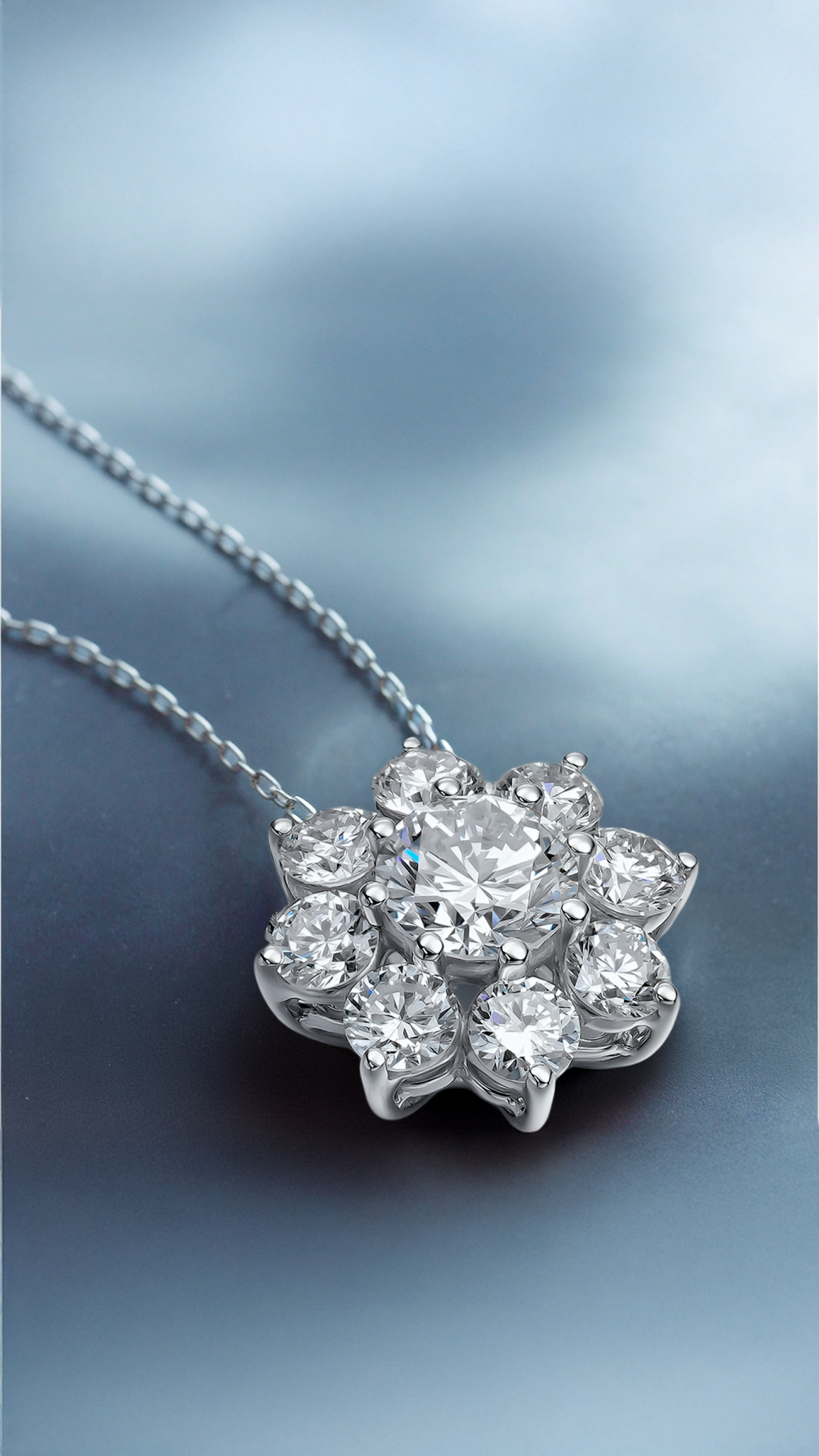 COLLAR SILHOUETTE FLEUR - Oro Blanco