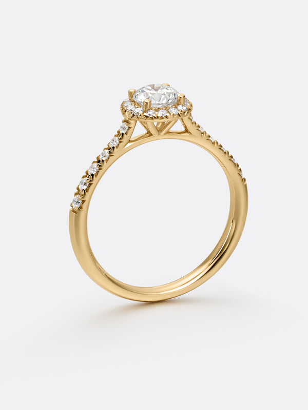 HALO ROUND RING - Yellow Gold Vista 2