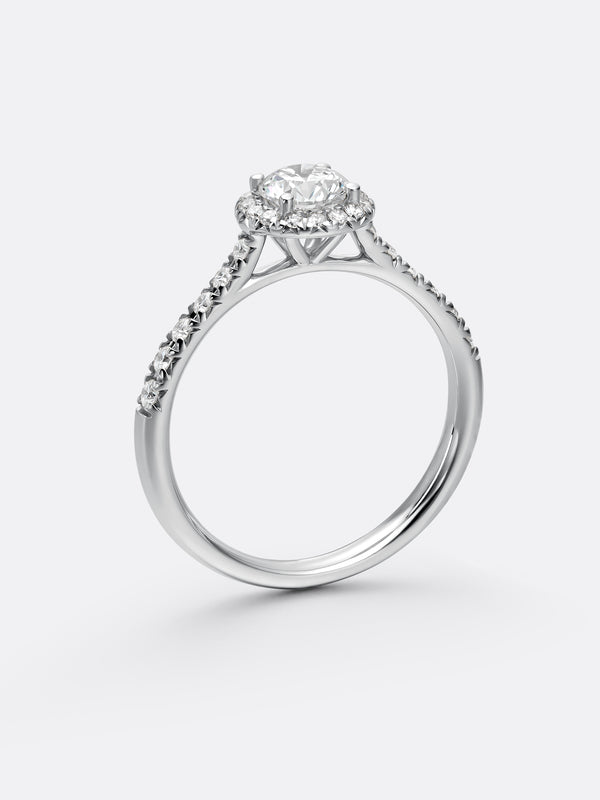 HALO ROUND RING - White Gold Vista 2