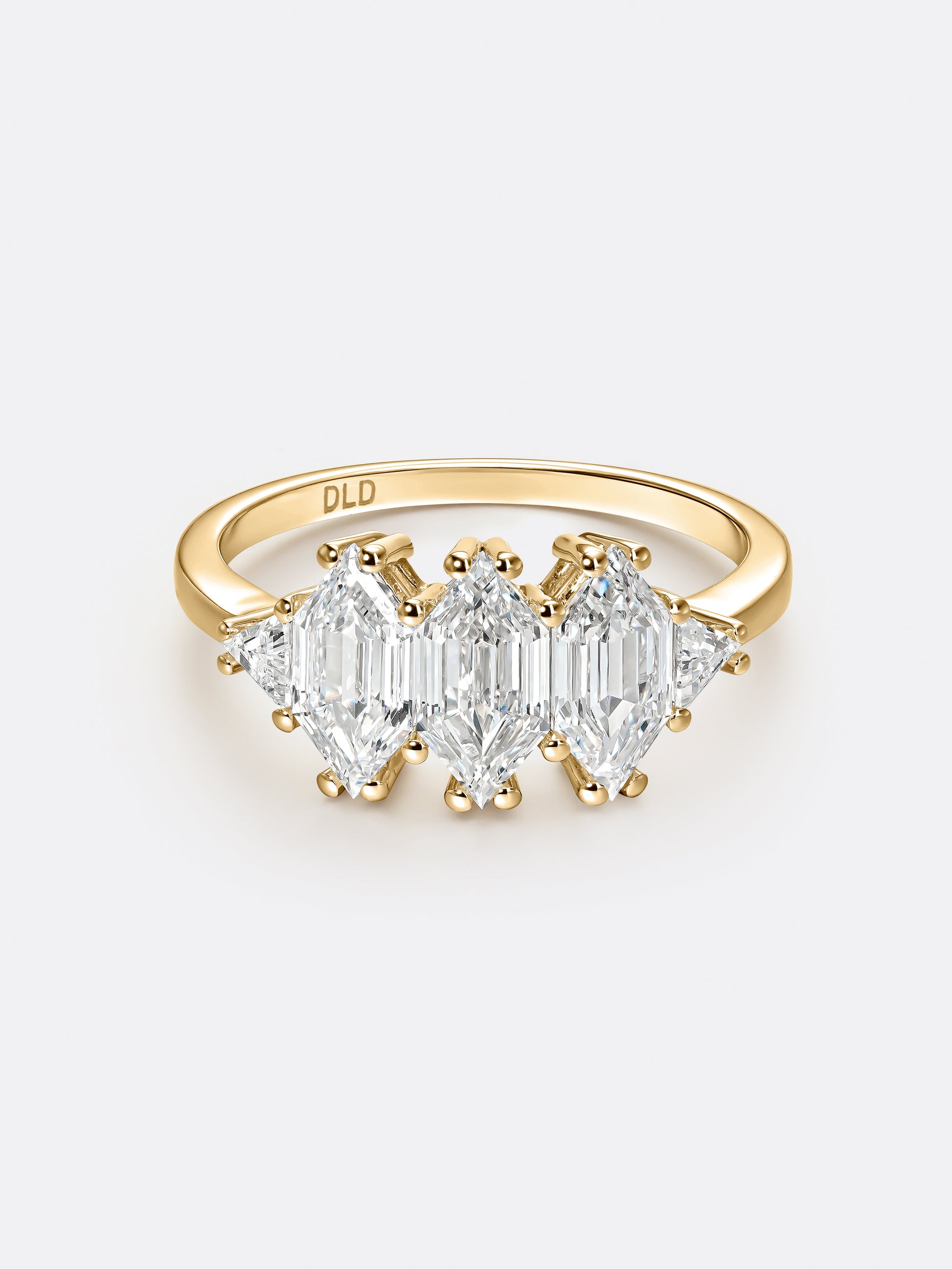 RARE THREE-ROW LONG HEXAGONAL RING