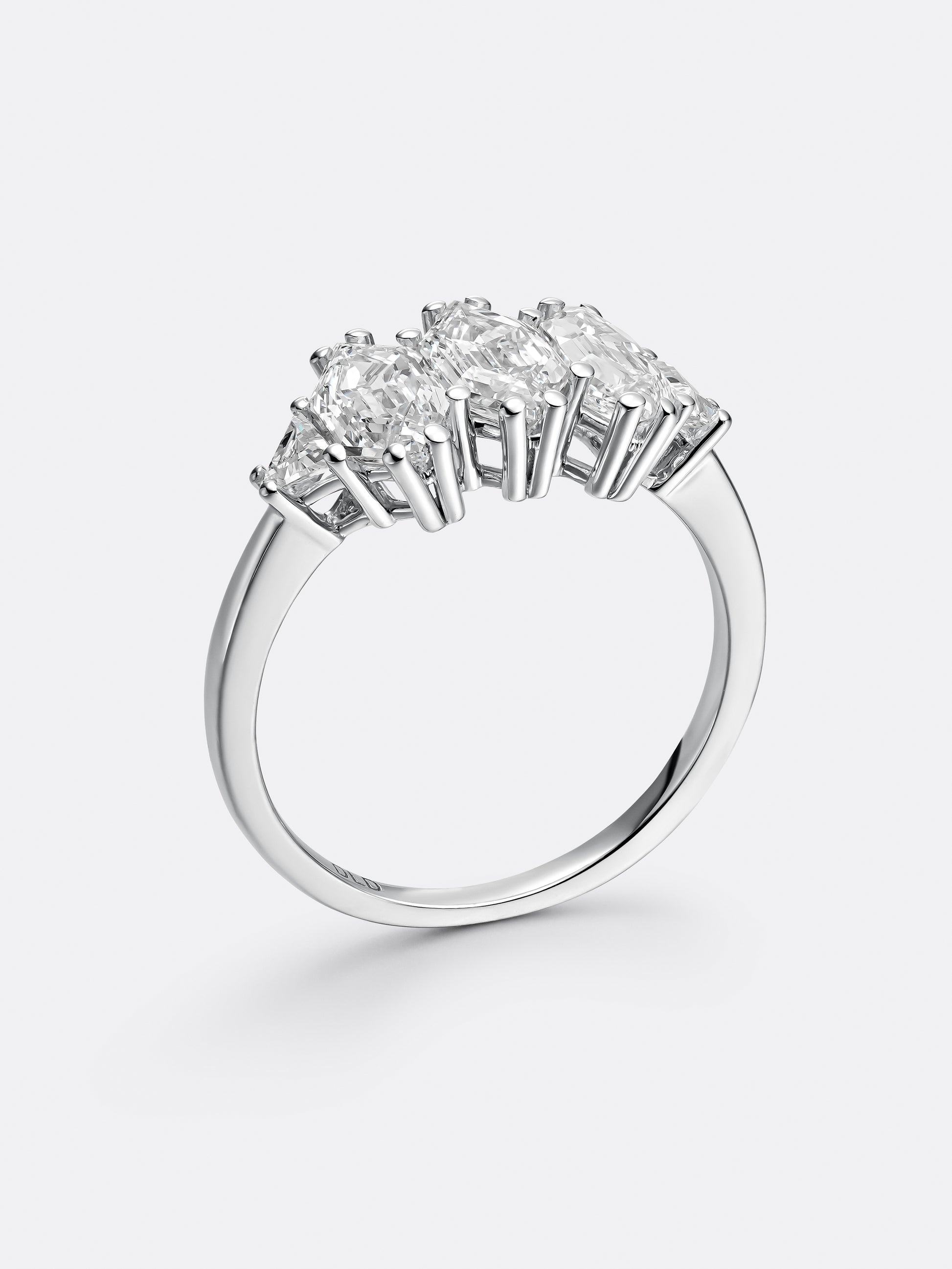 RARE THREE-ROW LONG HEXAGONAL RING