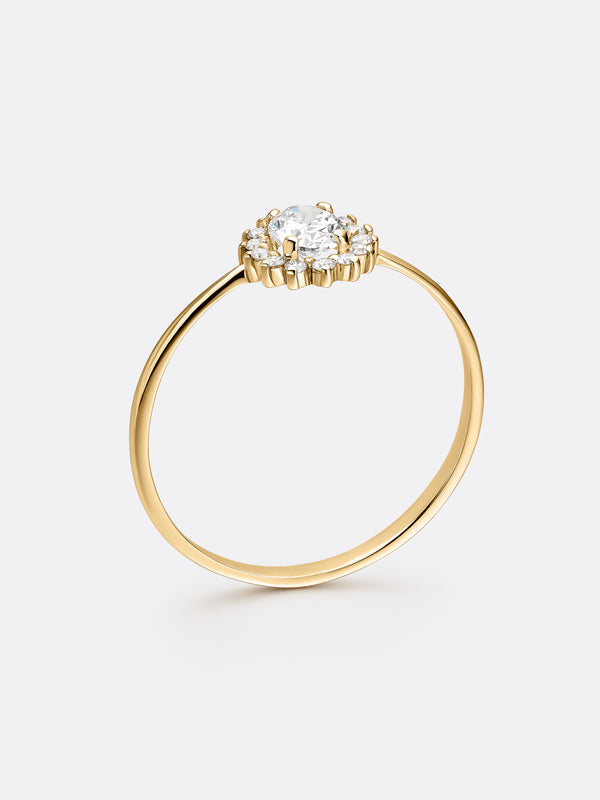 HALO MINI OVAL RING - Yellow Gold Vista 2