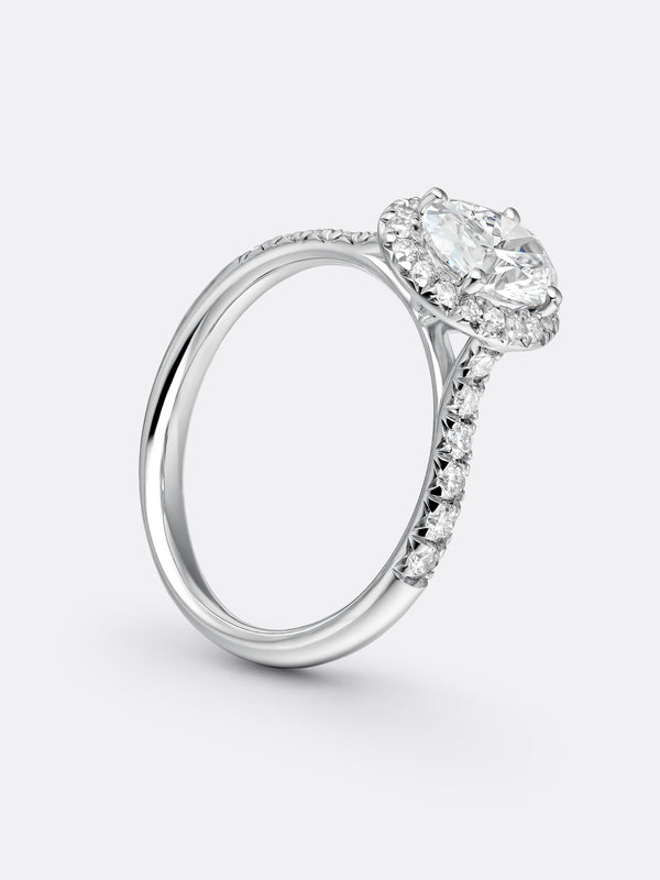 HALO OVAL RING - White Gold Vista 2