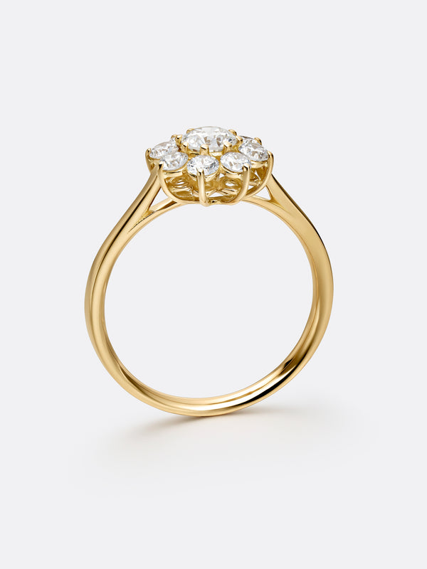 SILHOUETTE FLEUR RING - Yellow Gold Vista 2