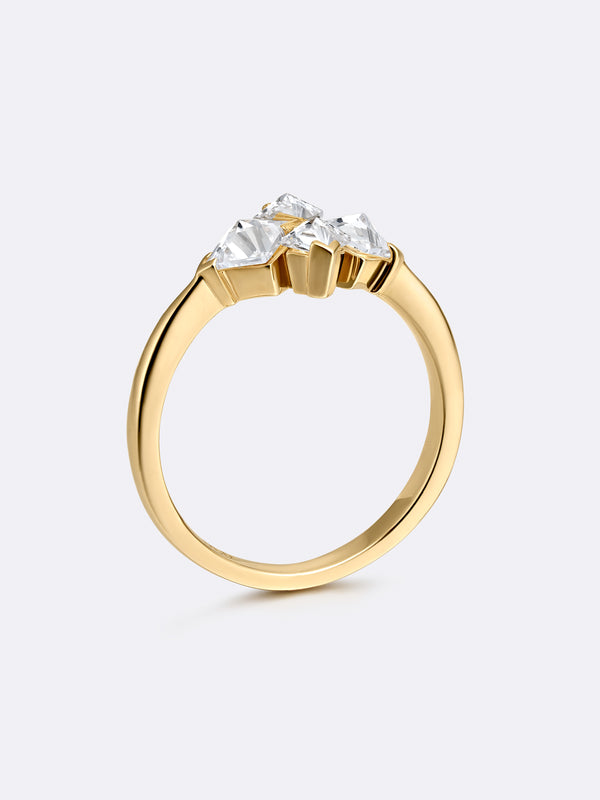 TURN CROSS RING YELLOW GOLD - Vista 2