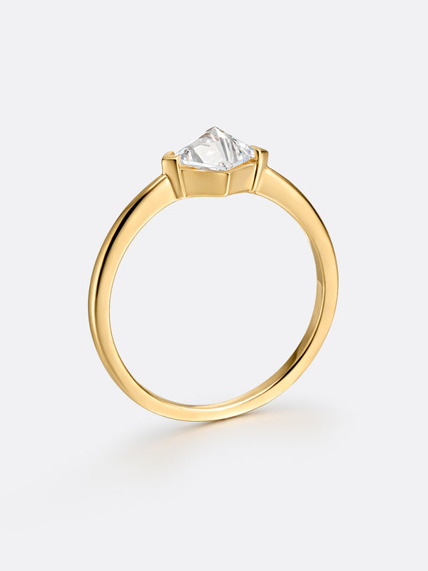 TURN SOLITAIRE RING YELLOW GOLD - Vista 2