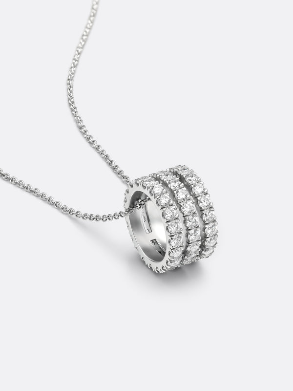 HERITAGE THREE PENDANT - White Gold