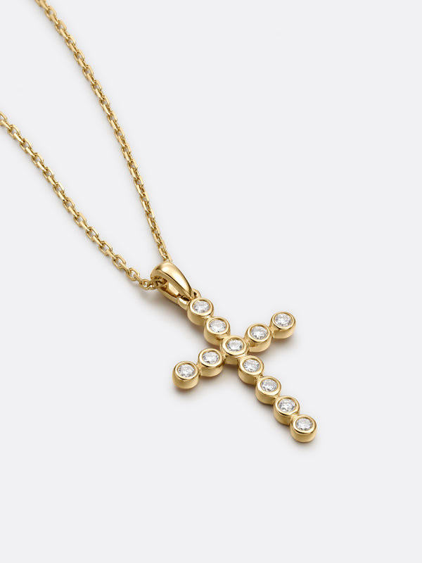 TIMELESS MINI CROSS PENDANT - Yellow Gold Vista 2