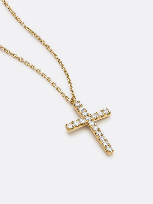 TIMELESS CROSS PENDANT - Yellow Gold Vista 2