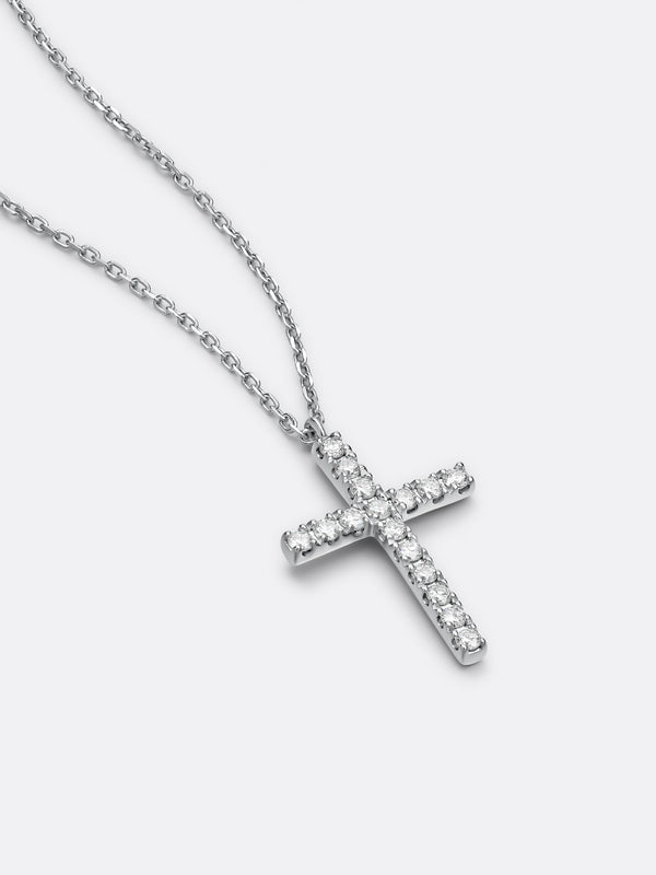 TIMELESS CROSS PENDANT - White Gold Vista 2