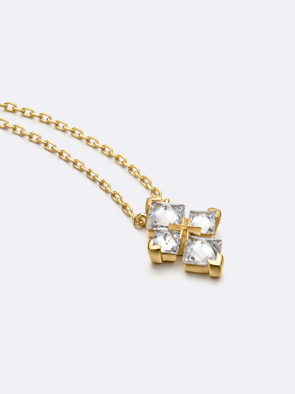 TURN CROSS NECKLACE YELLOW GOLD