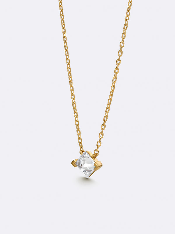 TURN SOLITAIRE NECKLACE YELLOW GOLD - Producto