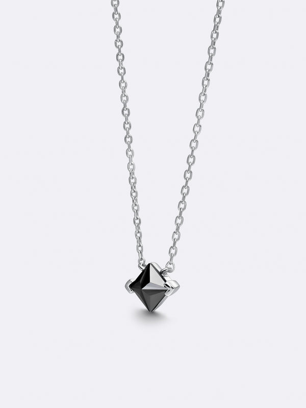 TURN SOLITAIRE NECKLACE WHITE GOLD