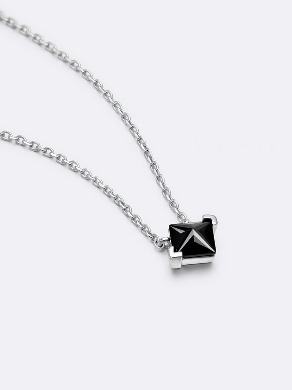 TURN SOLITAIRE NECKLACE WHITE GOLD - Vista 2