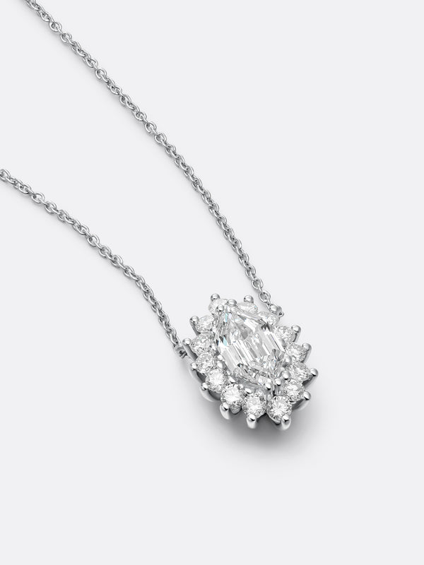 RARE MODIFIED HEXAGONAL NECKLACE - White Gold Vista 2