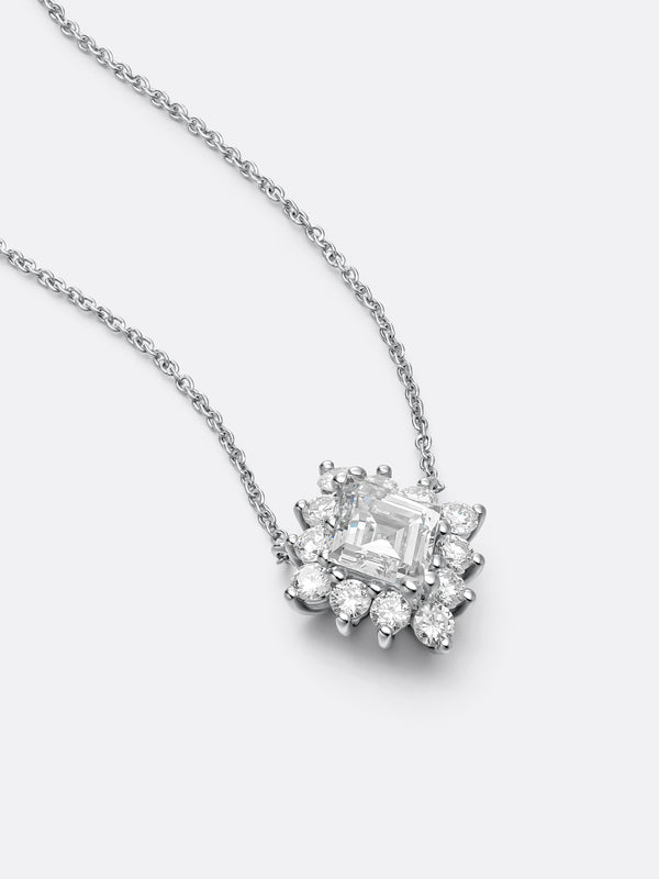 RARE RHOMBUS NECKLACE - White Gold Vista 2