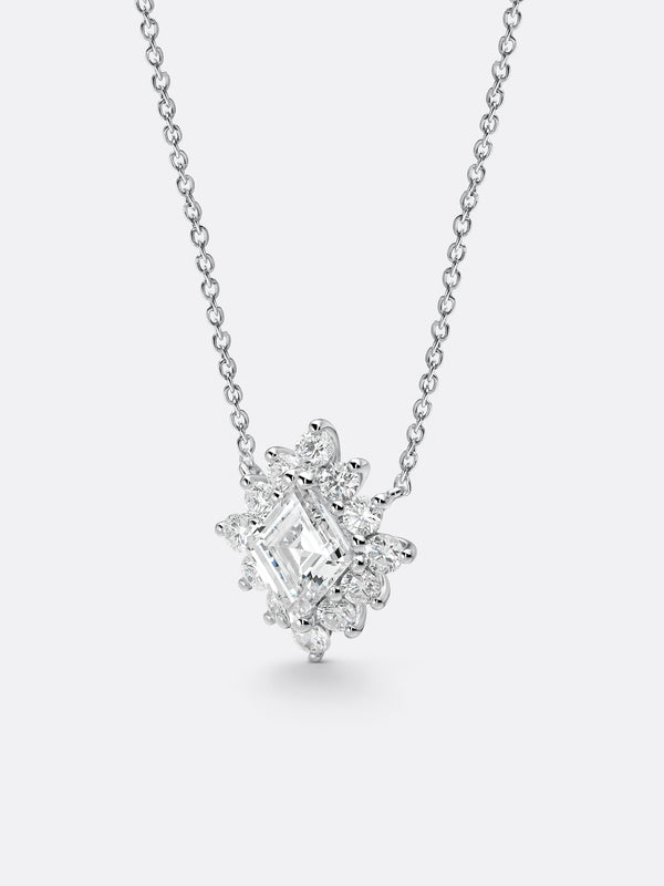 RARE RHOMBUS NECKLACE - White Gold