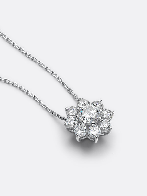 SILHOUETTE FLEUR NECKLACE - White Gold Vista 2