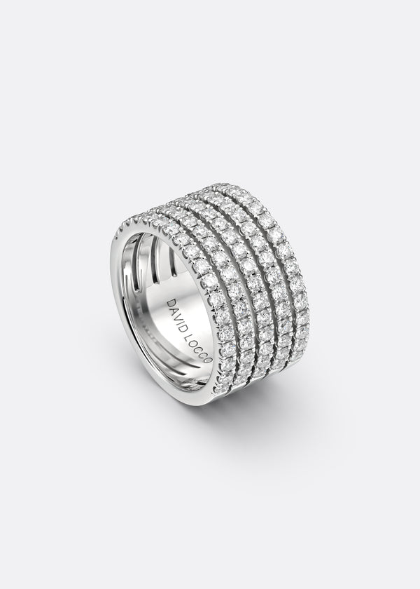HERITAGE FIVE BANDS RING - White Gold