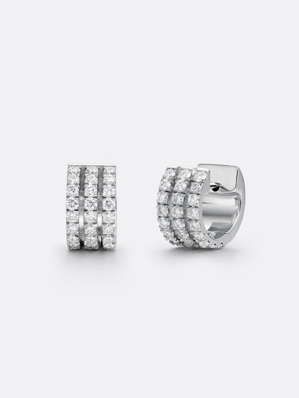 HERITAGE THREE EARRINGS - White Gold