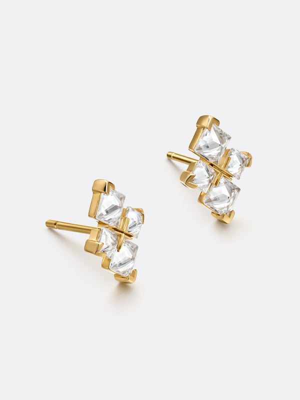 TURN CROSS EARRINGS YELLOW GOLD
