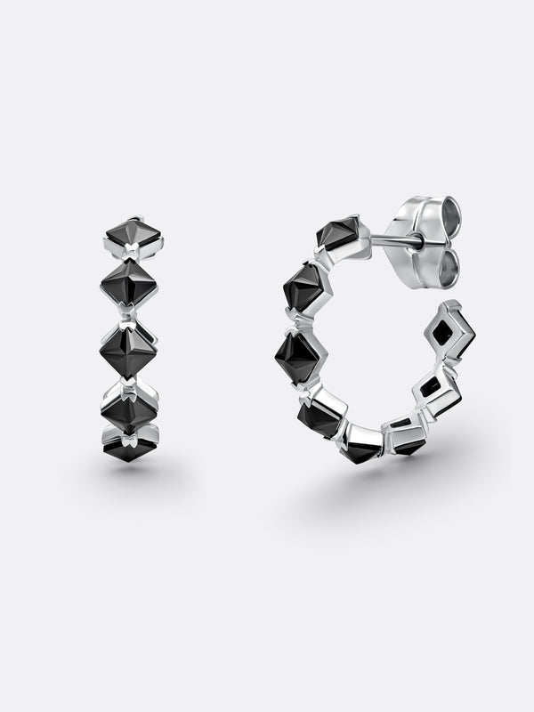 TURN HOOP EARRINGS WHITE GOLD