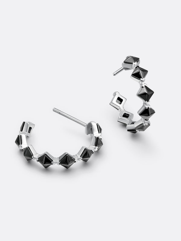 TURN HOOP EARRINGS WHITE GOLD - Vista 2