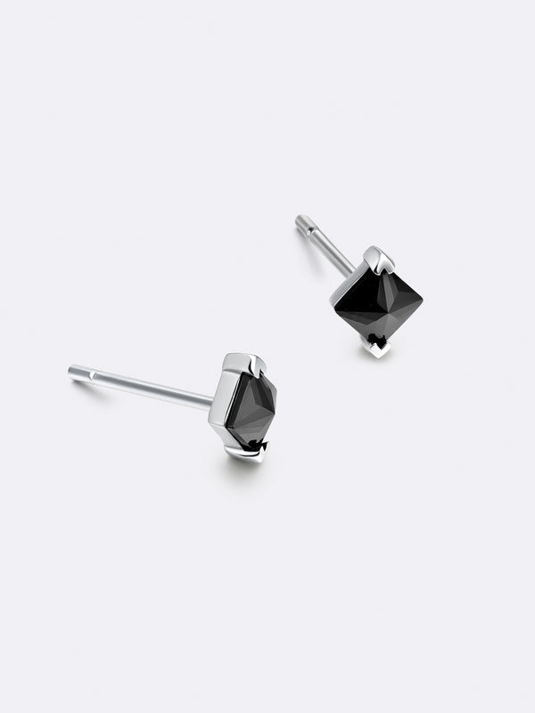 TURN MINI SOLITAIRE EARRINGS WHITE GOLD - Vista 2