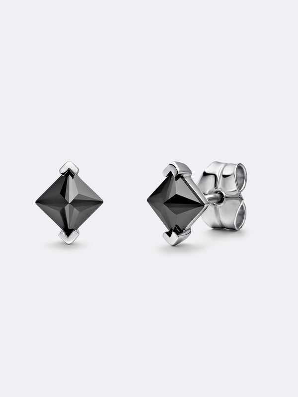 TURN SOLITAIRE EARRINGS WHITE GOLD