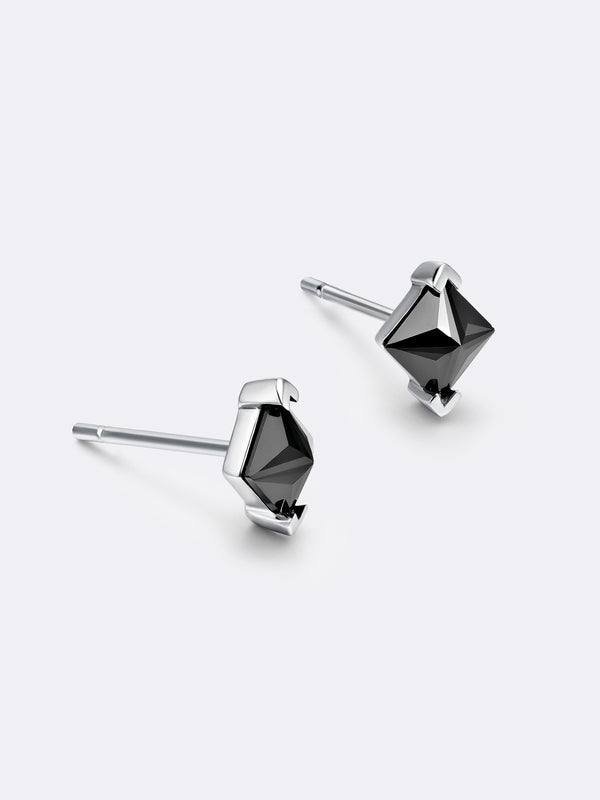 TURN SOLITAIRE EARRINGS WHITE GOLD - Vista 2