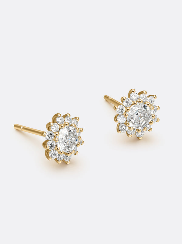 RARE HEXAGON EARRINGS - Yellow Gold