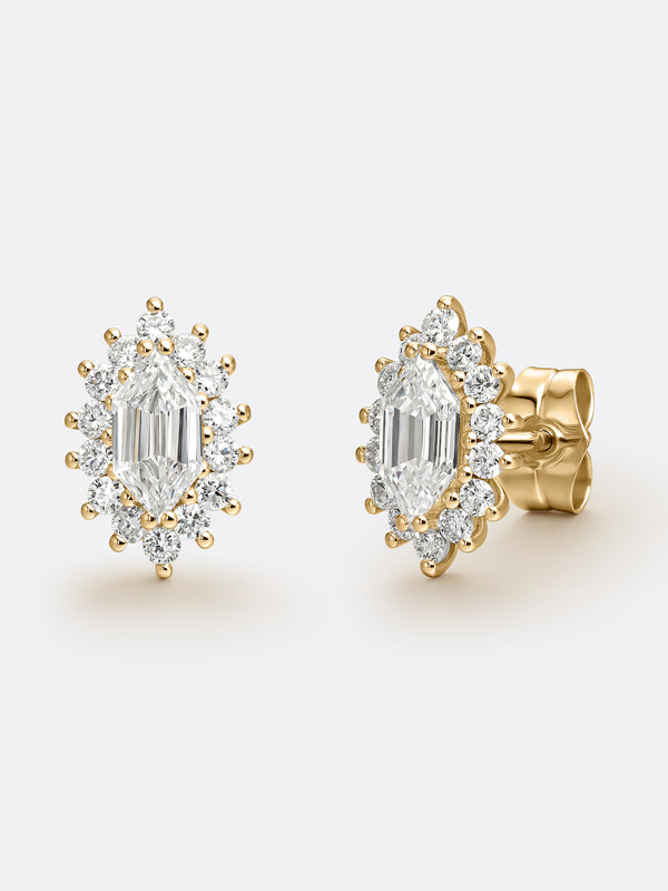 RARE MODIFIED HEXAGONAL EARRINGS - Yellow Gold Vista 2