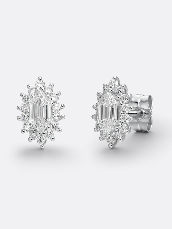 RARE MODIFIED HEXAGONAL EARRINGS - White Gold Vista 2