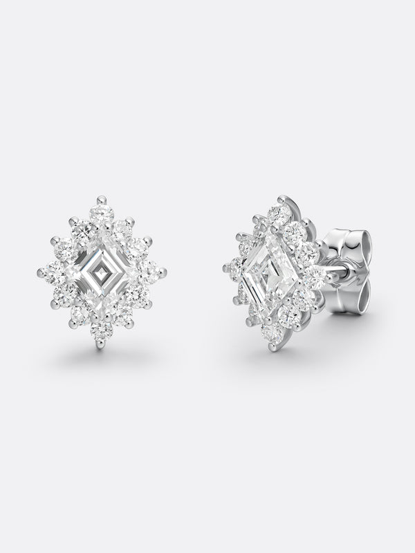 RARE RHOMBUS EARRINGS - White Gold Vista 2