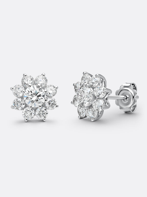 SILHOUETTE FLEUR EARRINGS - White Gold Vista 2