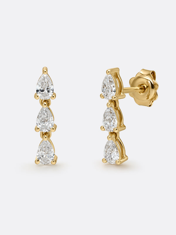 SILHOUETTE RAIN EARRINGS - Yellow Gold