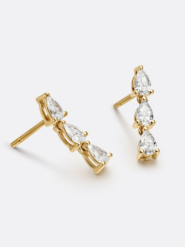 SILHOUETTE RAIN EARRINGS - Yellow Gold Vista 2