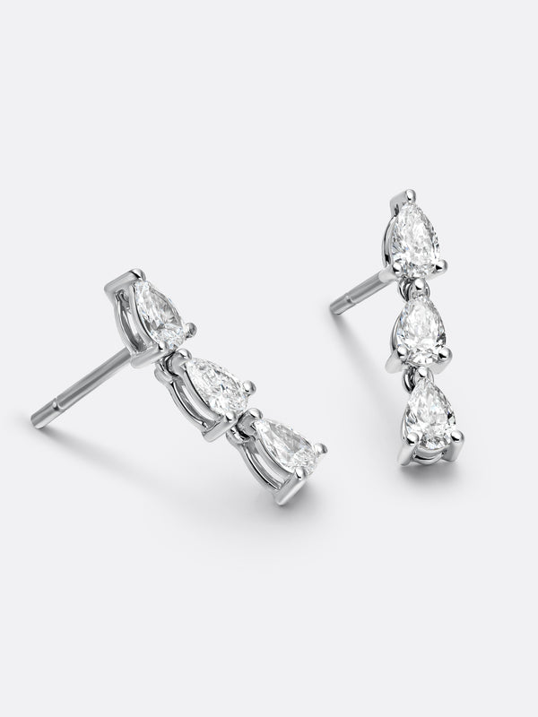 SILHOUETTE RAIN EARRINGS - White Gold Vista 2